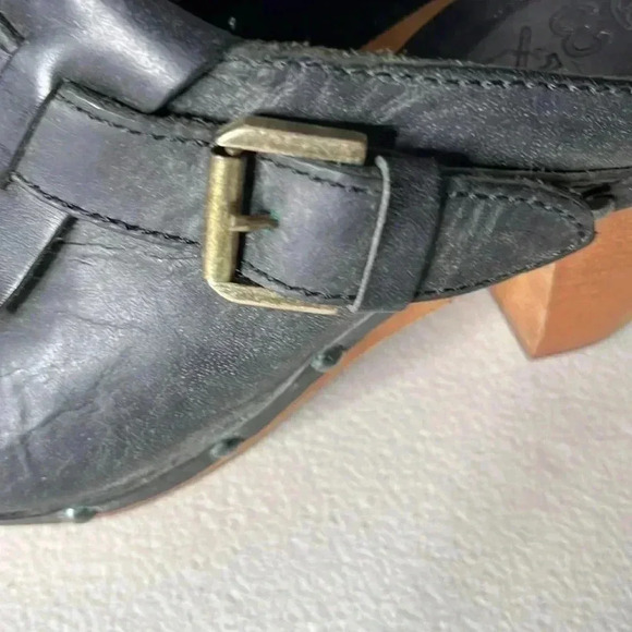 MADEWELL 1937 FOOTWEAR Classic Leather Heel Wood Fringe Studded Clogs Size 7 - Picture 5 of 10